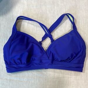 Athleta blue Criss Cross Bikini Bra Top 32D/30DD